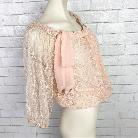 𝅺a'reve Boho Peach Lace Top - Picture 2 of 9